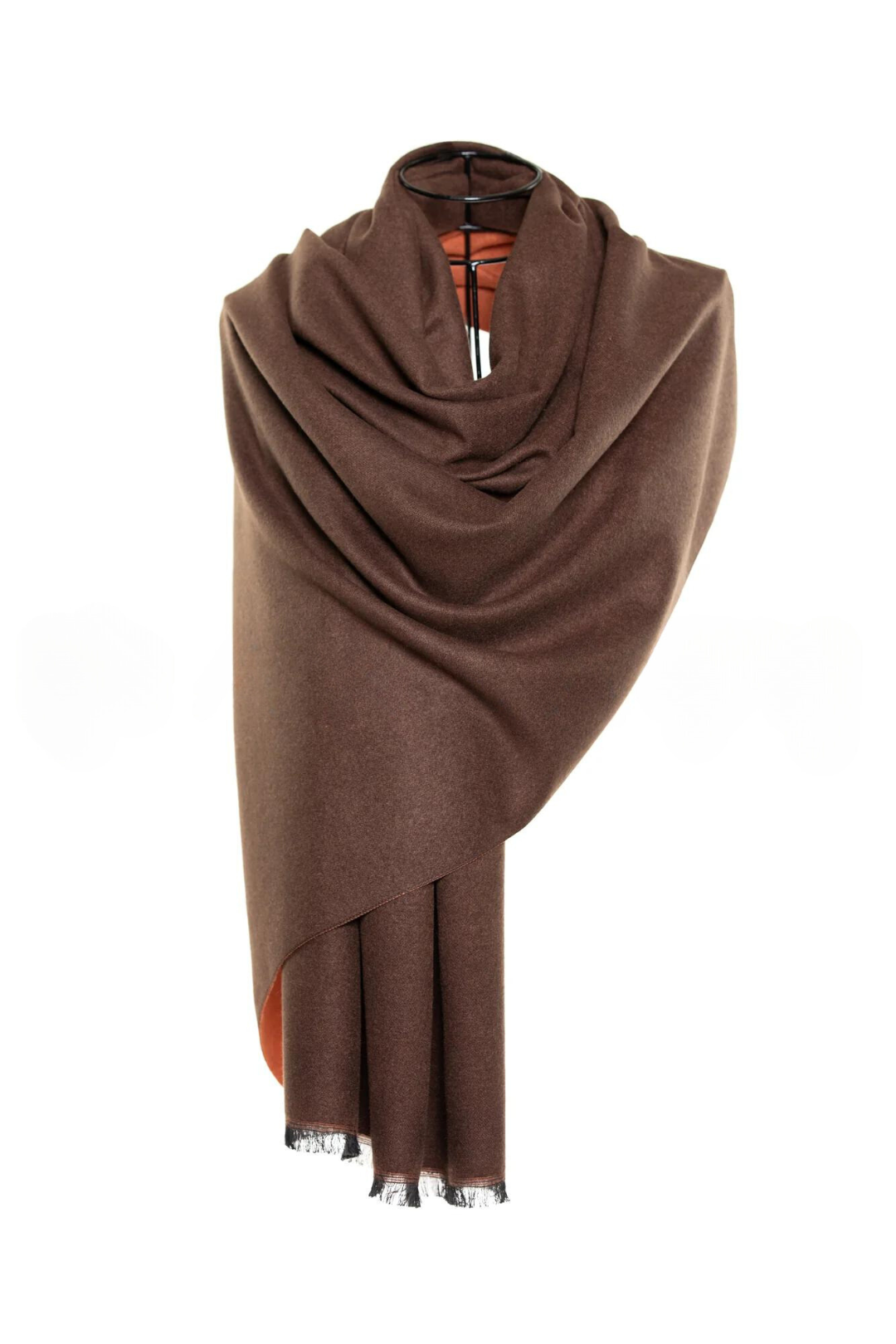 Reversible Mo-shmere Color Block Shawl - Grizzly Orange