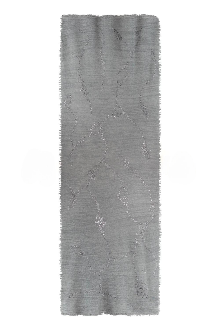 Earth Crystal Cashmere Silk Shawl - Light Gray