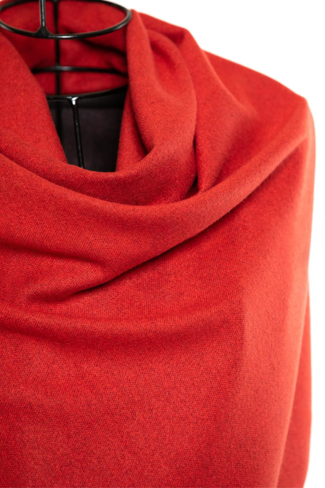 Reversible Mo-shmere Color Block Shawl - Red Black