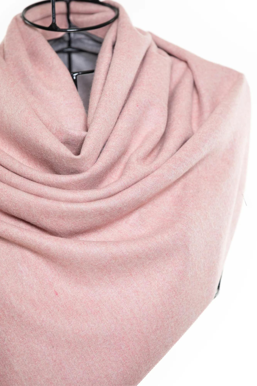 Reversible Mo-shmere Color Block Shawl - Light Pink Gray