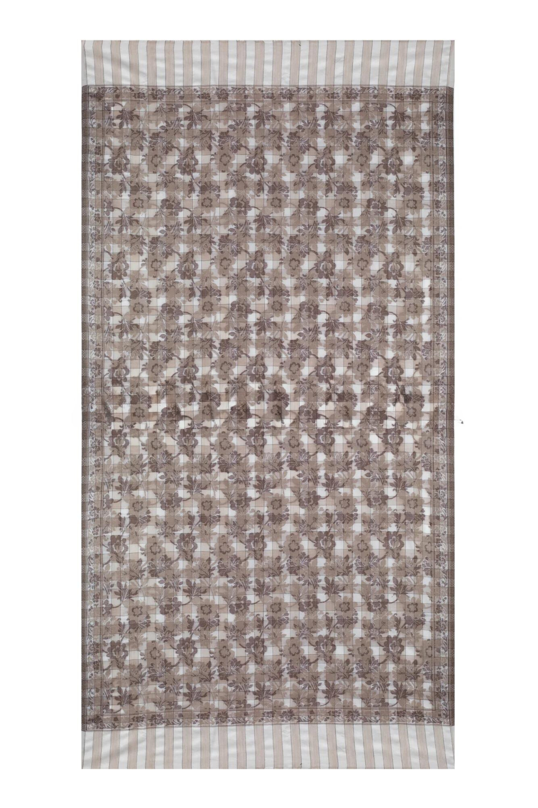 Checkers Floral Cashmere Pashmina Shawl - Brown