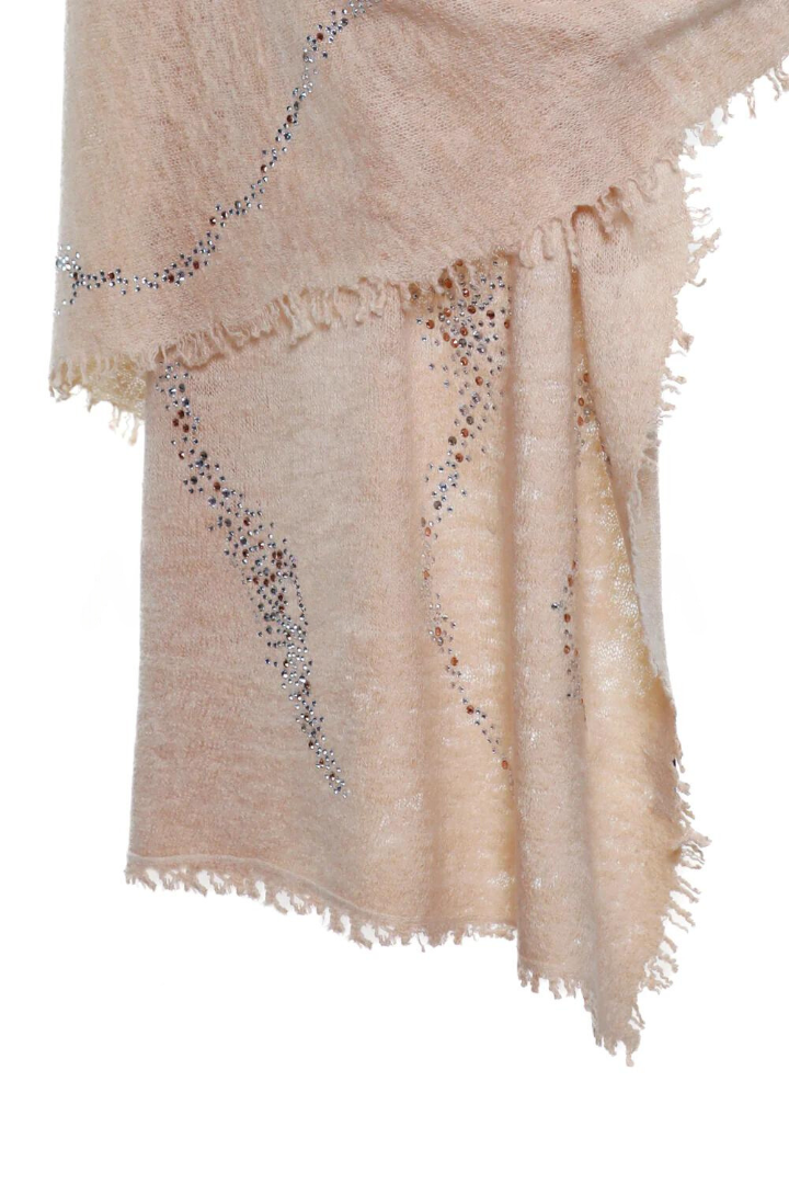 Earth Crystal Cashmere Silk Shawl - Biscuit