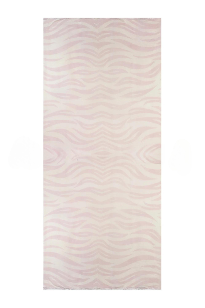 Zebra Design Baby Cashmere Shawl - Ivory Pink