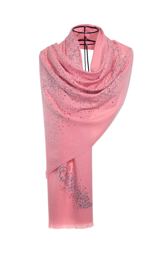 Sky Crystal Modal & Cashmere Shawls with Swarovski - Pink