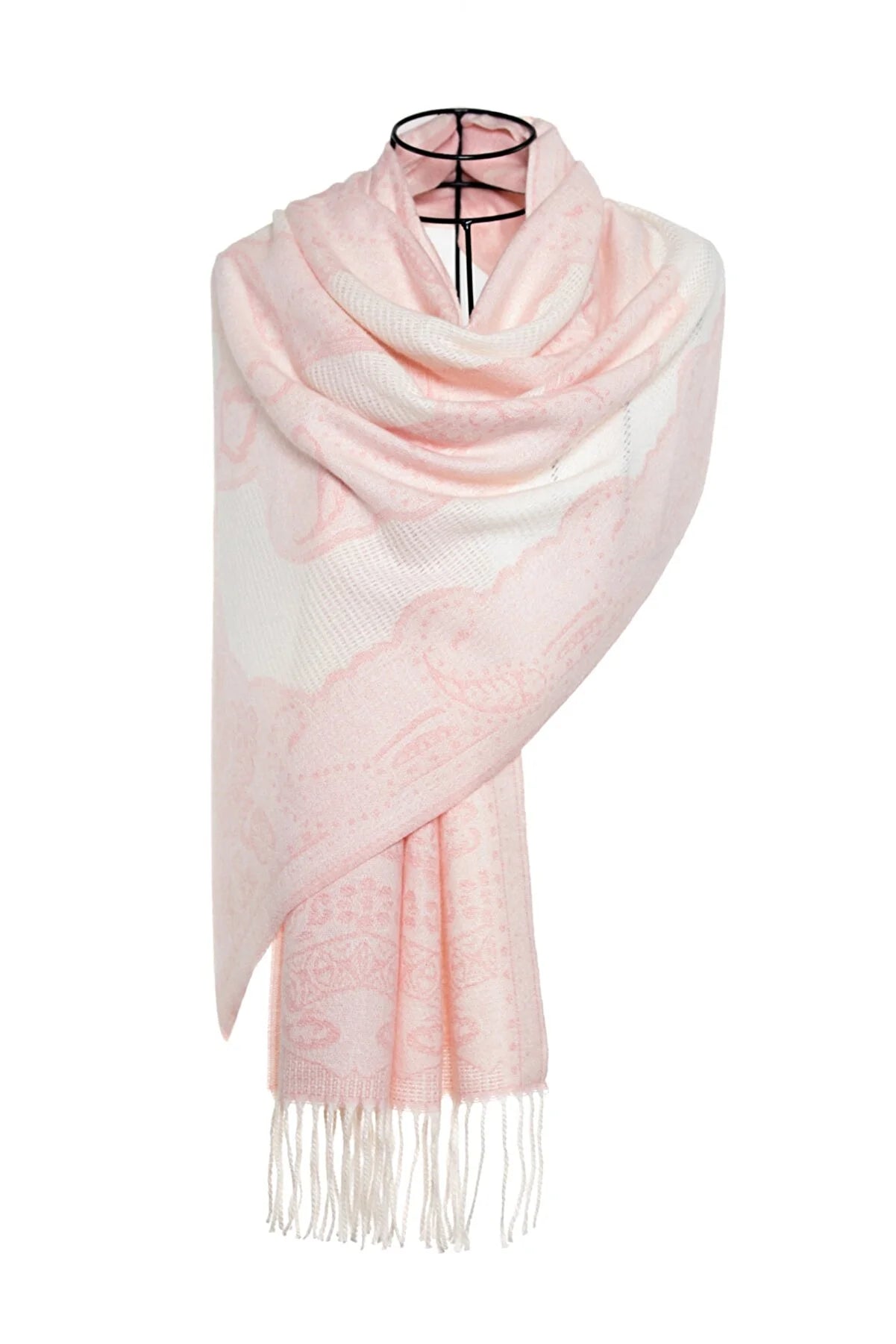 Knitted Mo-shmere Paisley Layers - Pink