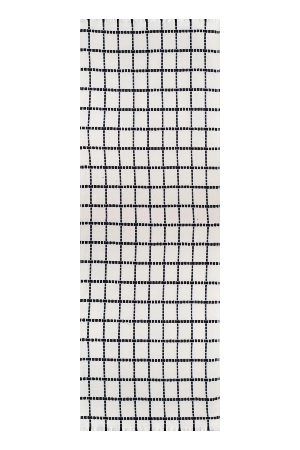 Square Embroiderd Mo-shmere Shawl - White Black