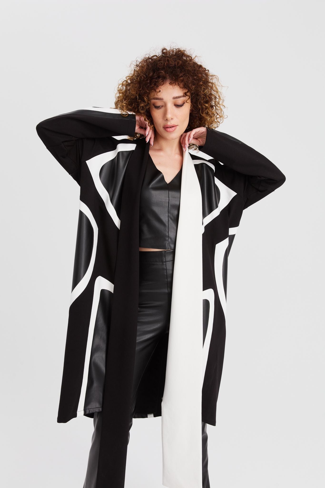 Designer Black & White Jacket Cardigan Design C-7