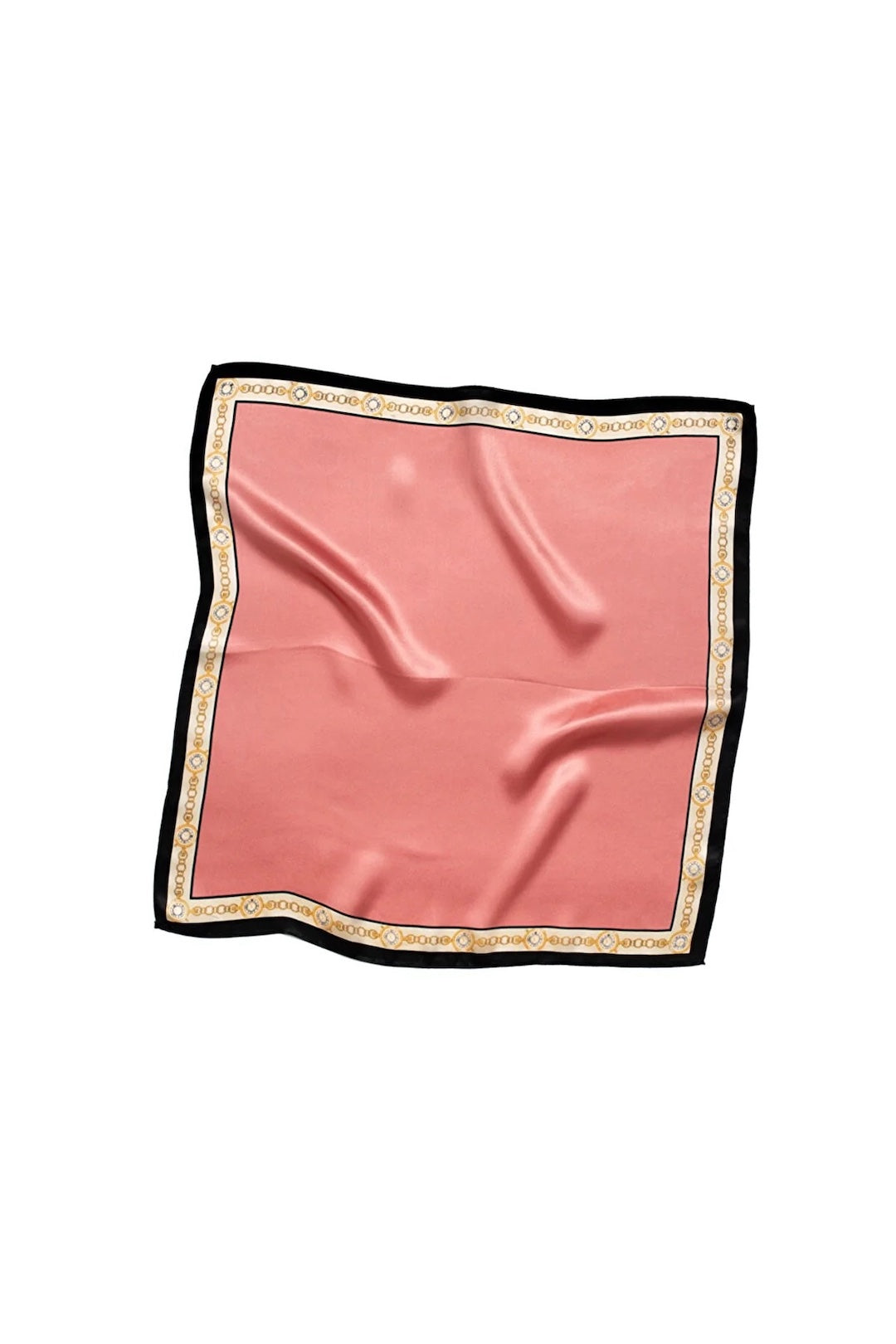 Square Silk Bandana 50cmx50cm - Pink Bordered