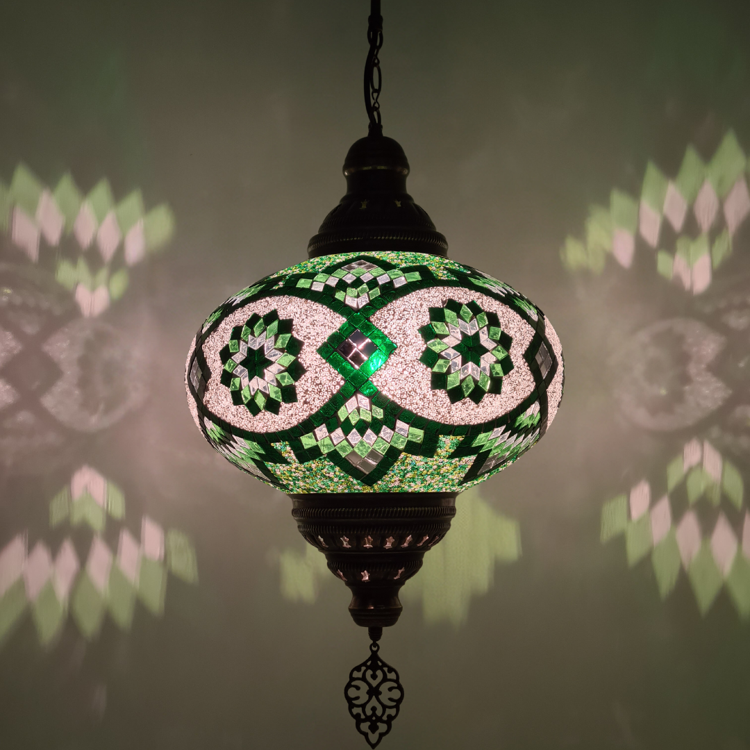 XLarge Ceiling Lamp Turkish Mosaic Glass