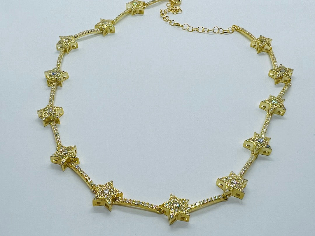 Yellow Gold Plated Star Necklace SVN5