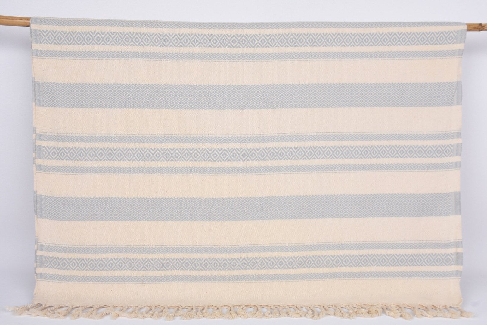 Bath Towel Organic Turkish Cotton - 70" X 40" - Blue Minimal Tribal