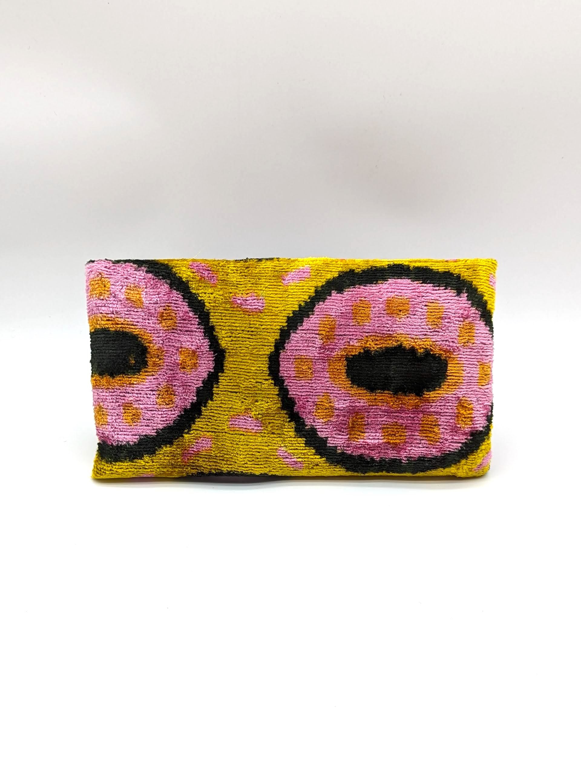 Clutch IKAT Bag - Light Pink Yellow D80