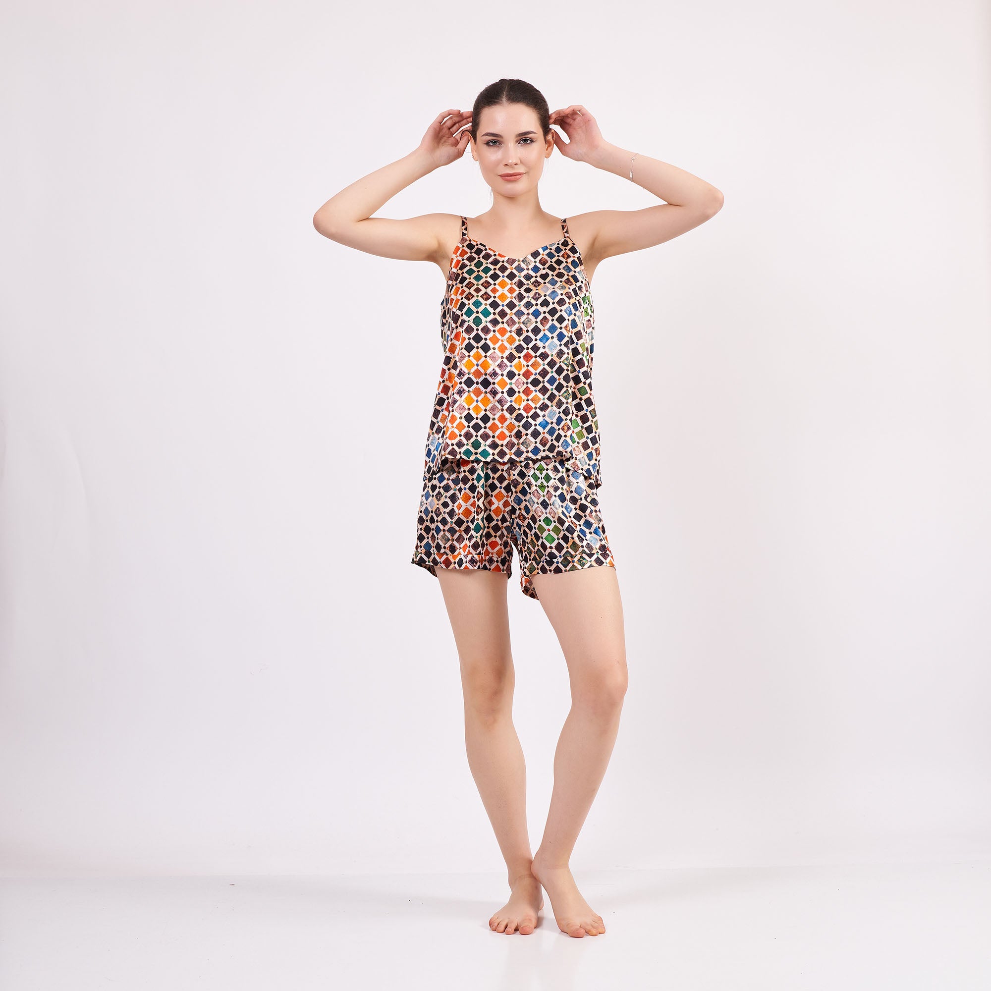 Pure Silk Pajama Set Tank and Shorts - Elhamra