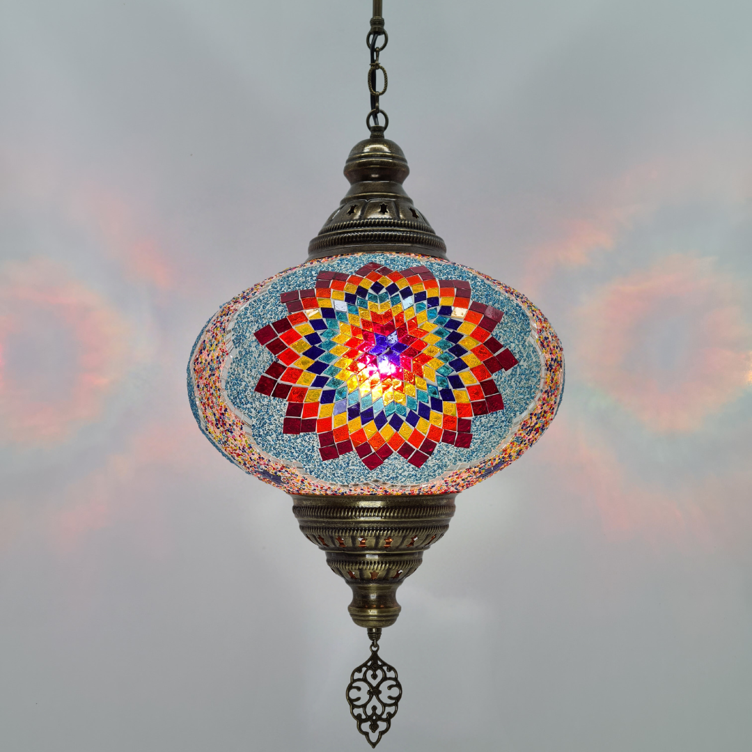 XLarge Ceiling Lamp Turkish Mosaic Glass