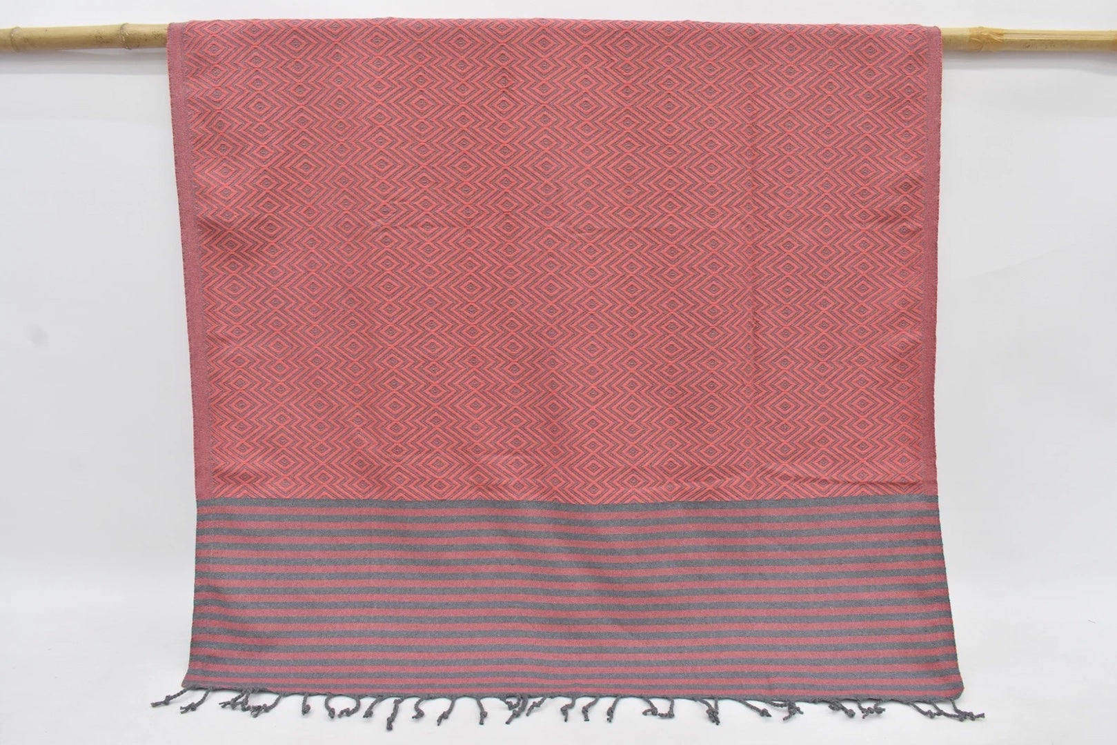 Diamond Gray Turkish Cotton Towel Handmade - 180 CM x 100 CM
