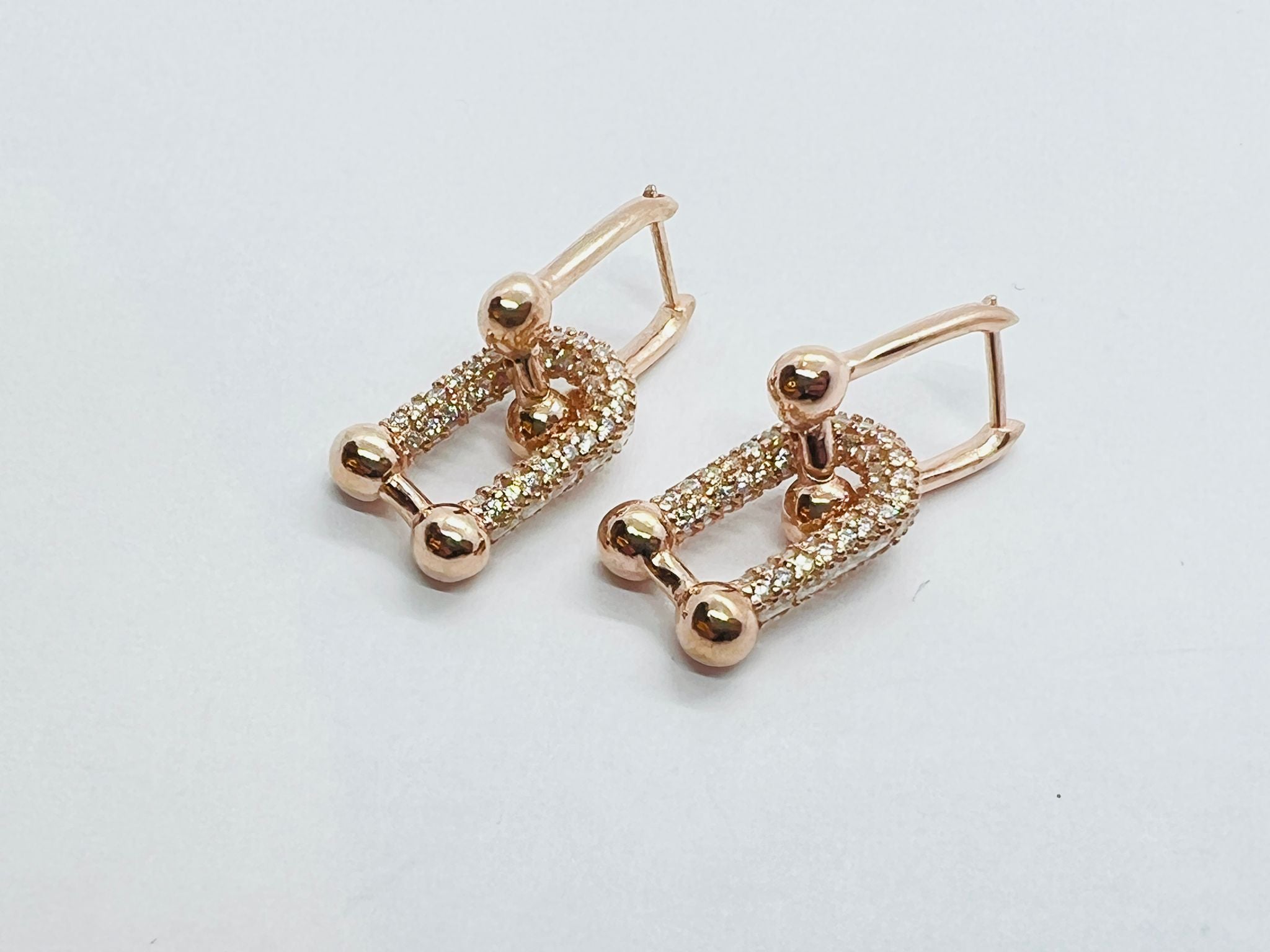 Earring Latch Rose Gold Hanging Solid SVE25
