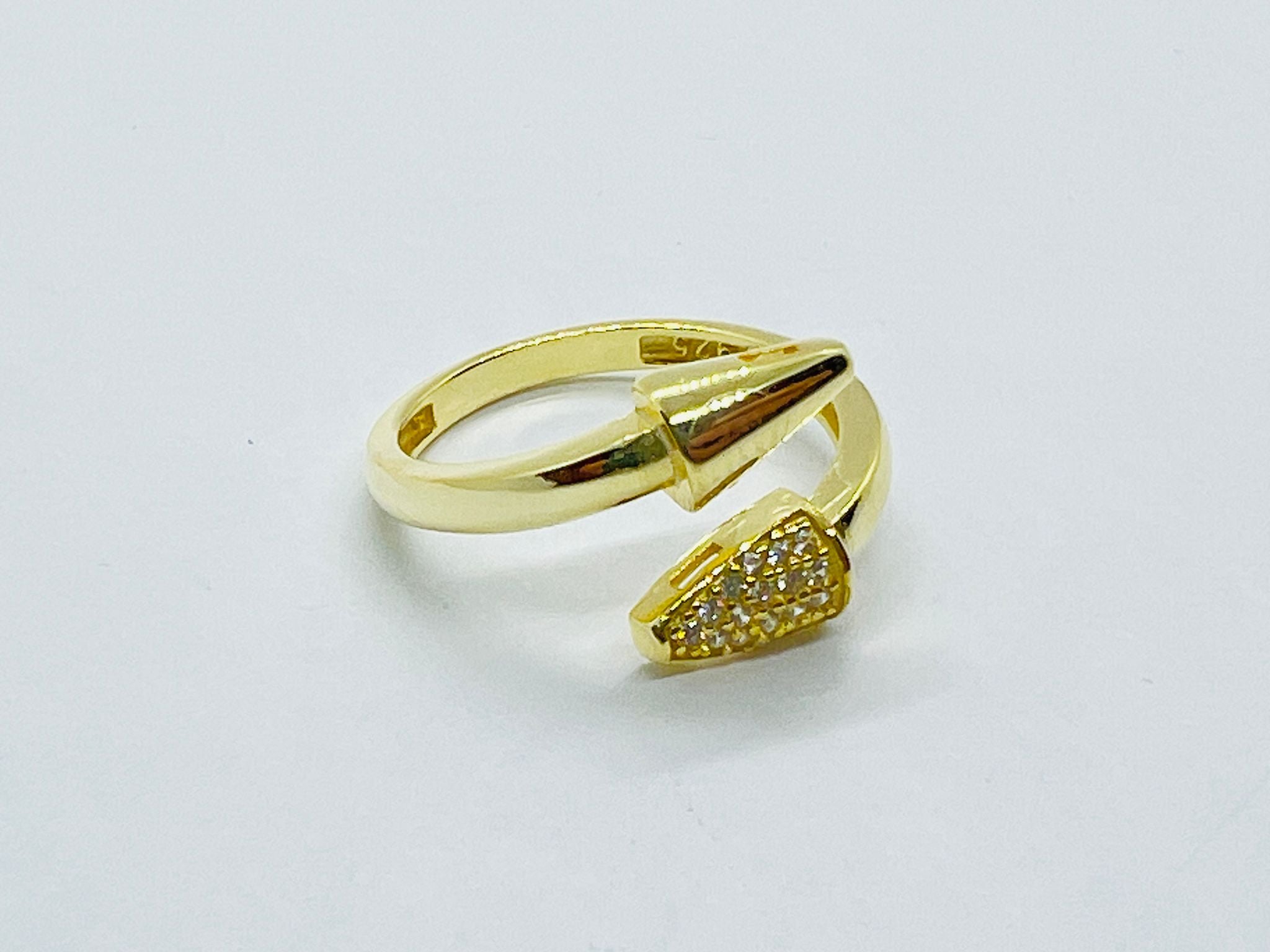 Ring Silver Yellow Gold Arrows Open Design - SVR9