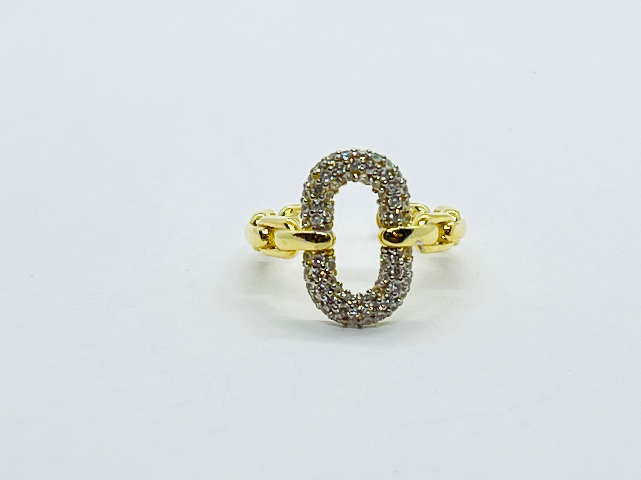 Ring Yellow Gold Chain Oval Open Design - SVR7