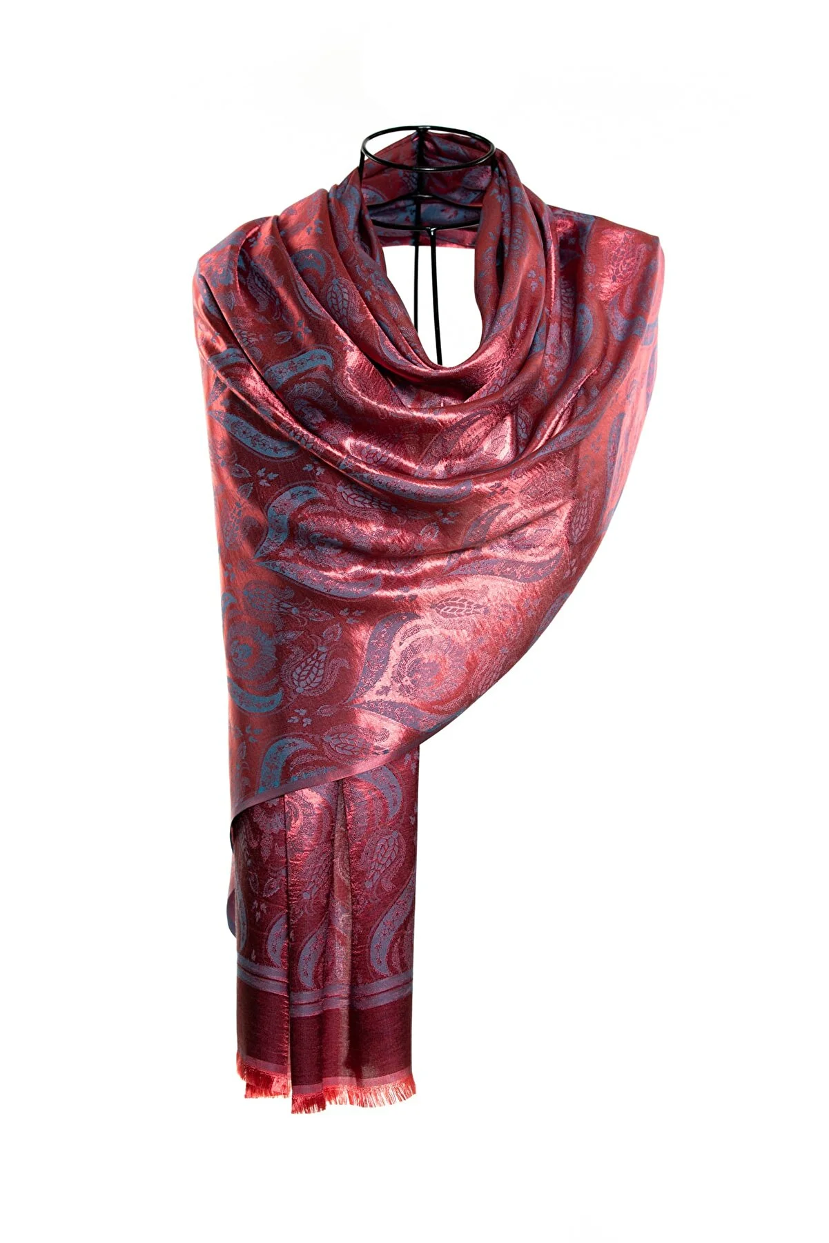Modal Silk Scarves - Dual Tulip Royal Red
