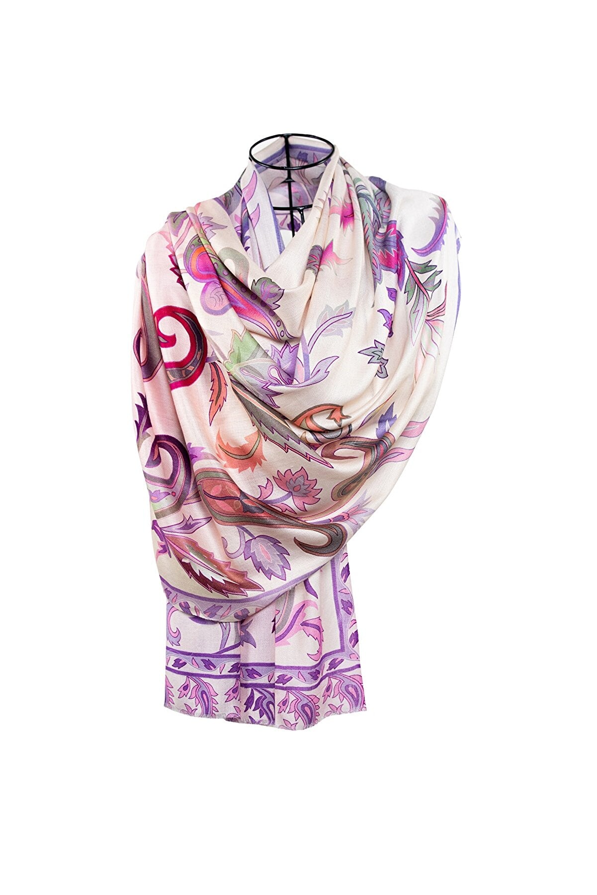 Vivid Prints Modal Silk Scarves - Gentle Paisley