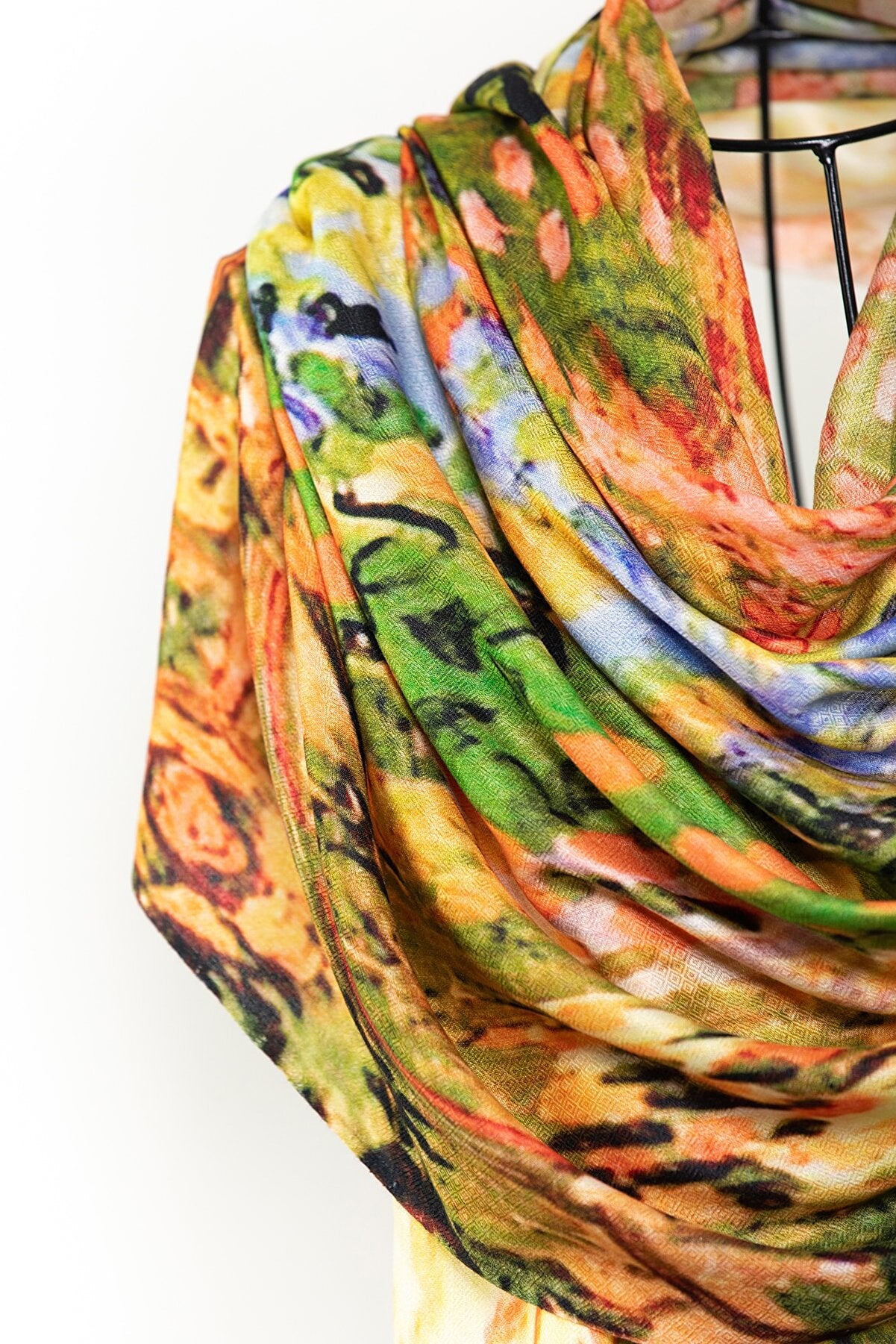 Vivid Prints Modal Silk Scarves - Sunset Fields
