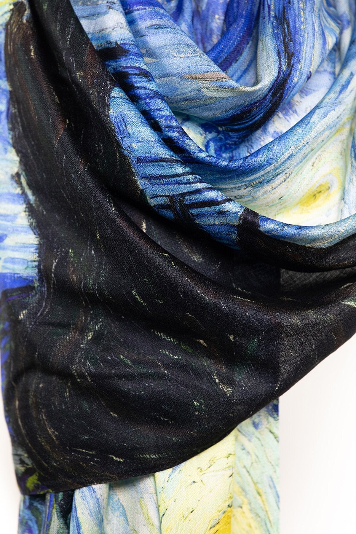 Vivid Prints Modal Silk Scarves - Starry Night Van Gohg