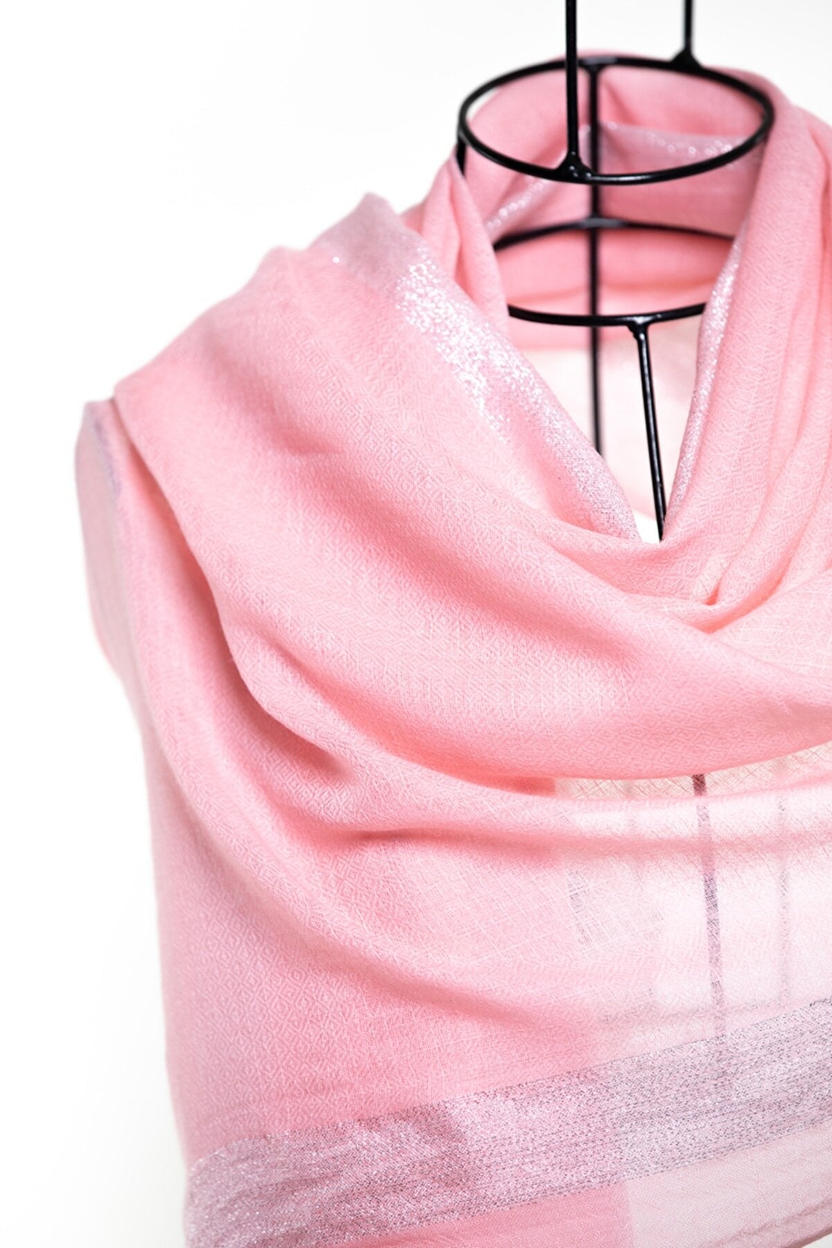 LUREX Lines Cashmere & Silk Stole - Pink