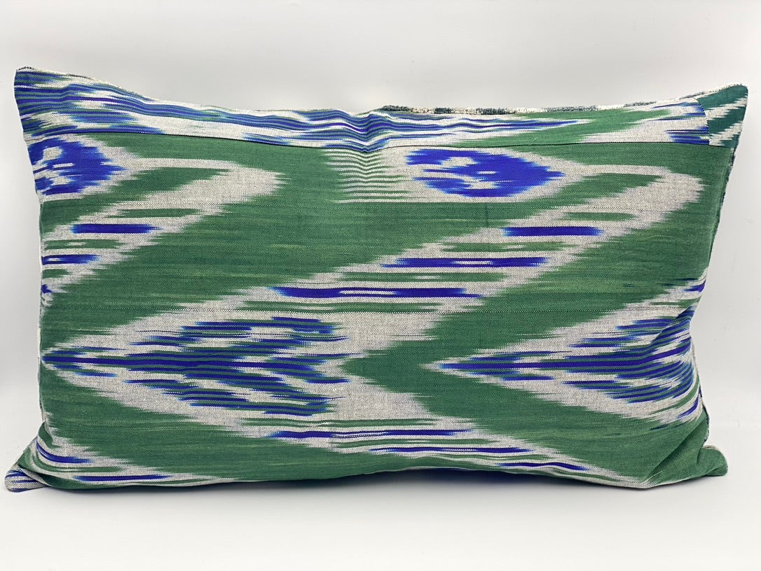 Velvet IKAT Double Cushion Pillow Silk Back (60*40) CM