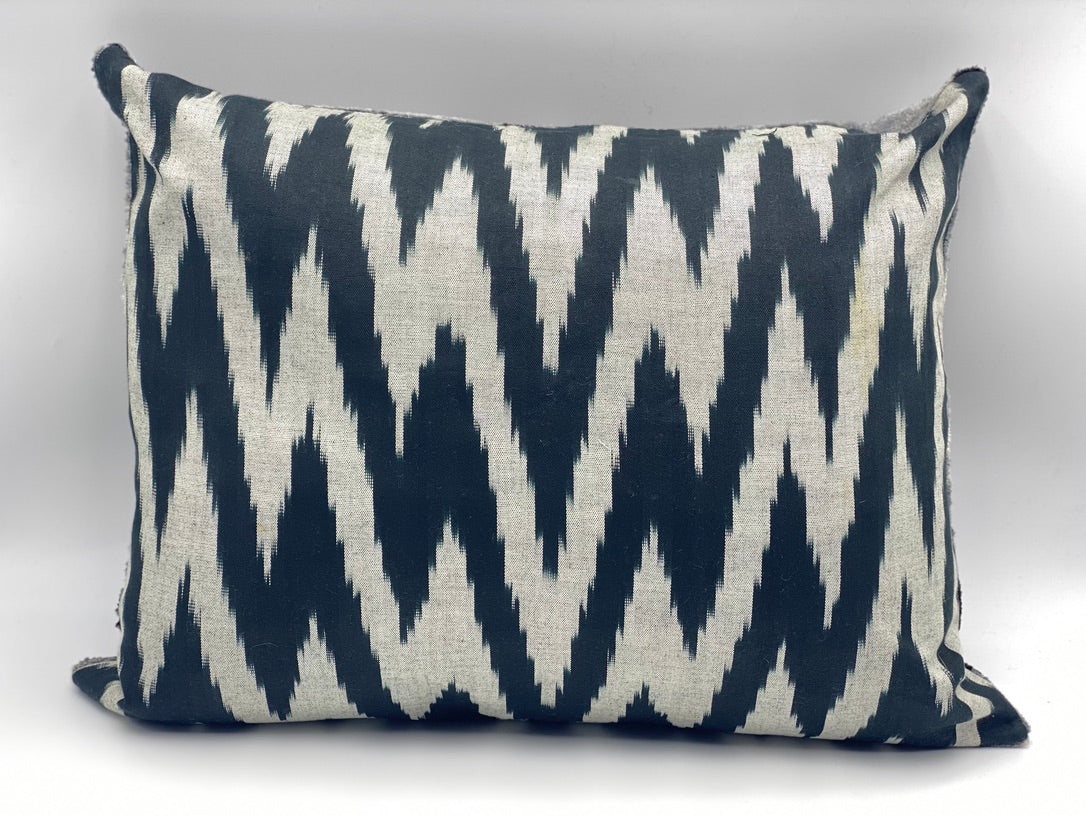 Velvet IKAT Double Cushion Pillow Silk Back (60*40) CM