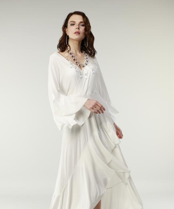 Classy Elegant Fashion Forward Designer Dress 19487 in White