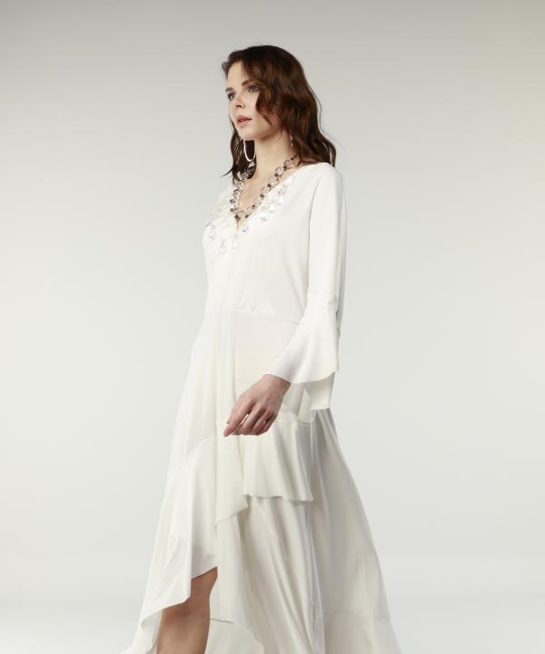 Classy Elegant Fashion Forward Designer Dress 19487 in White