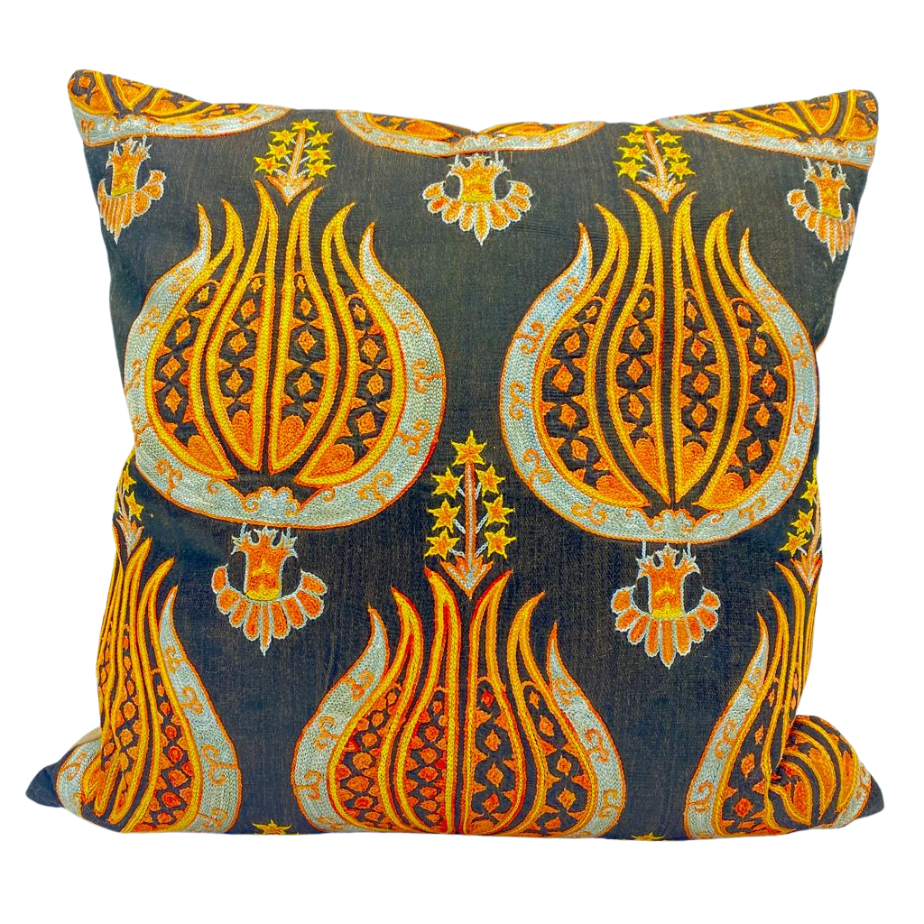 Suzani IKAT 50x50 Cushion Cover - Fire Tulip
