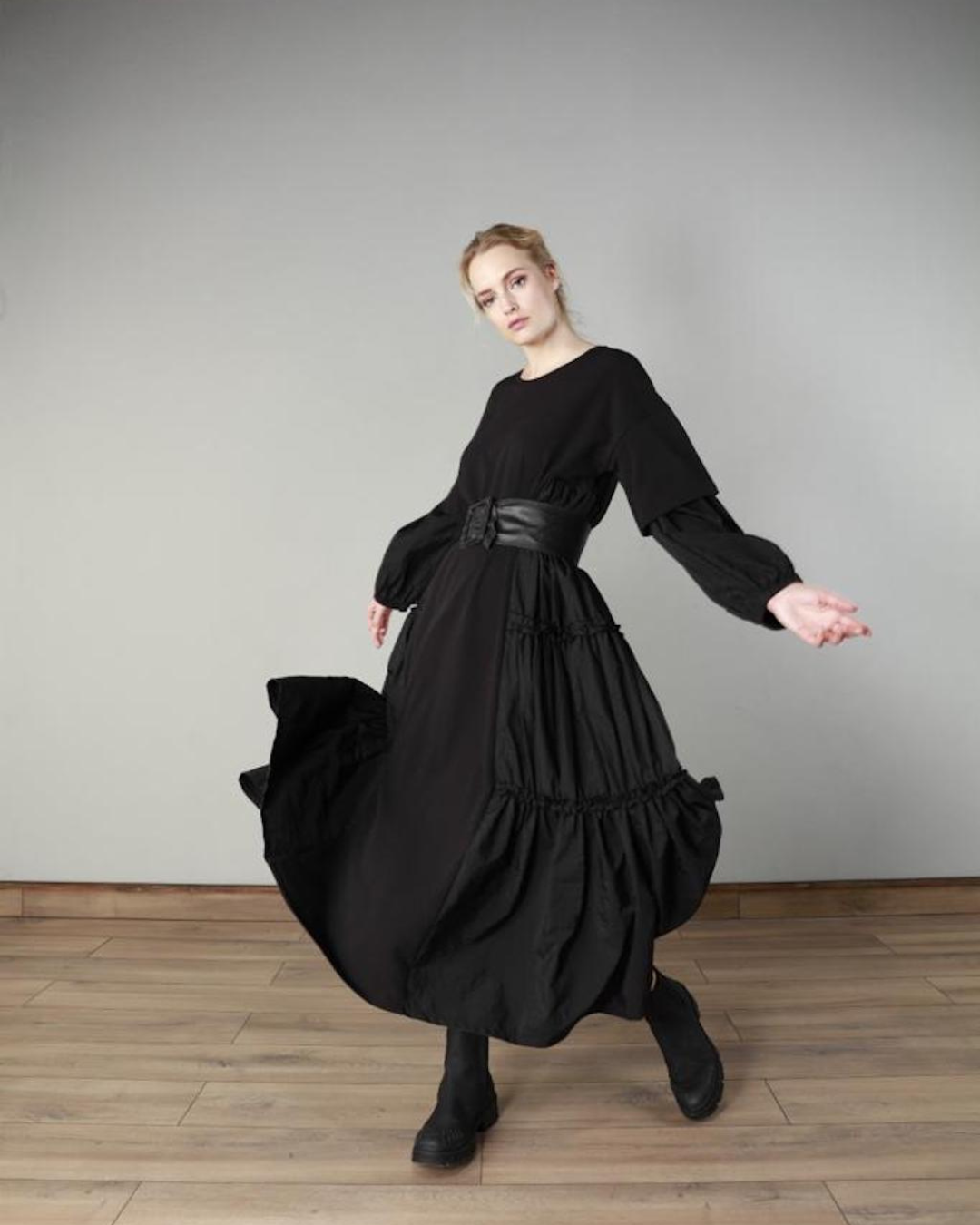 Avant-Garde Dress Design 22498 - Black