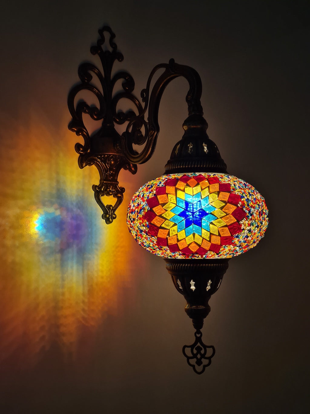 Wall Scones Hanging Mosaic Turkish Lamp - Medium