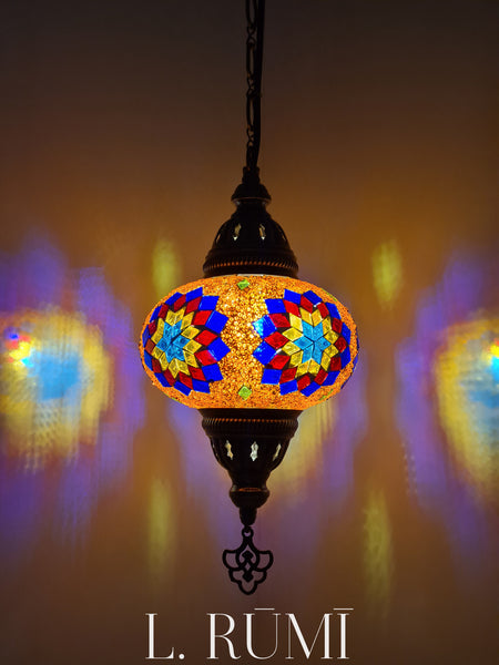 Medium Ceiling Lamp - Hanging Mosaic Turkish Lamp