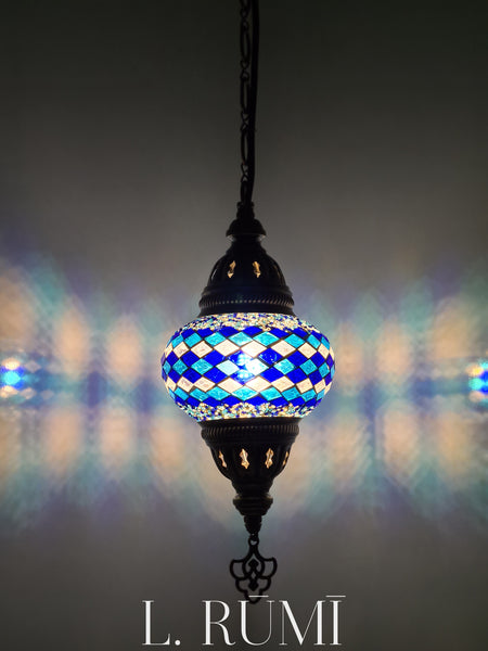 Small Ceiling Lamp - Hanging Mosaic Turkish Lamp