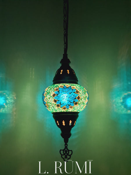Small Ceiling Lamp - Hanging Mosaic Turkish Lamp