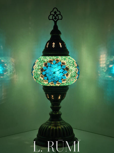Small Mosaic Turkish Glass Table Top Lamp
