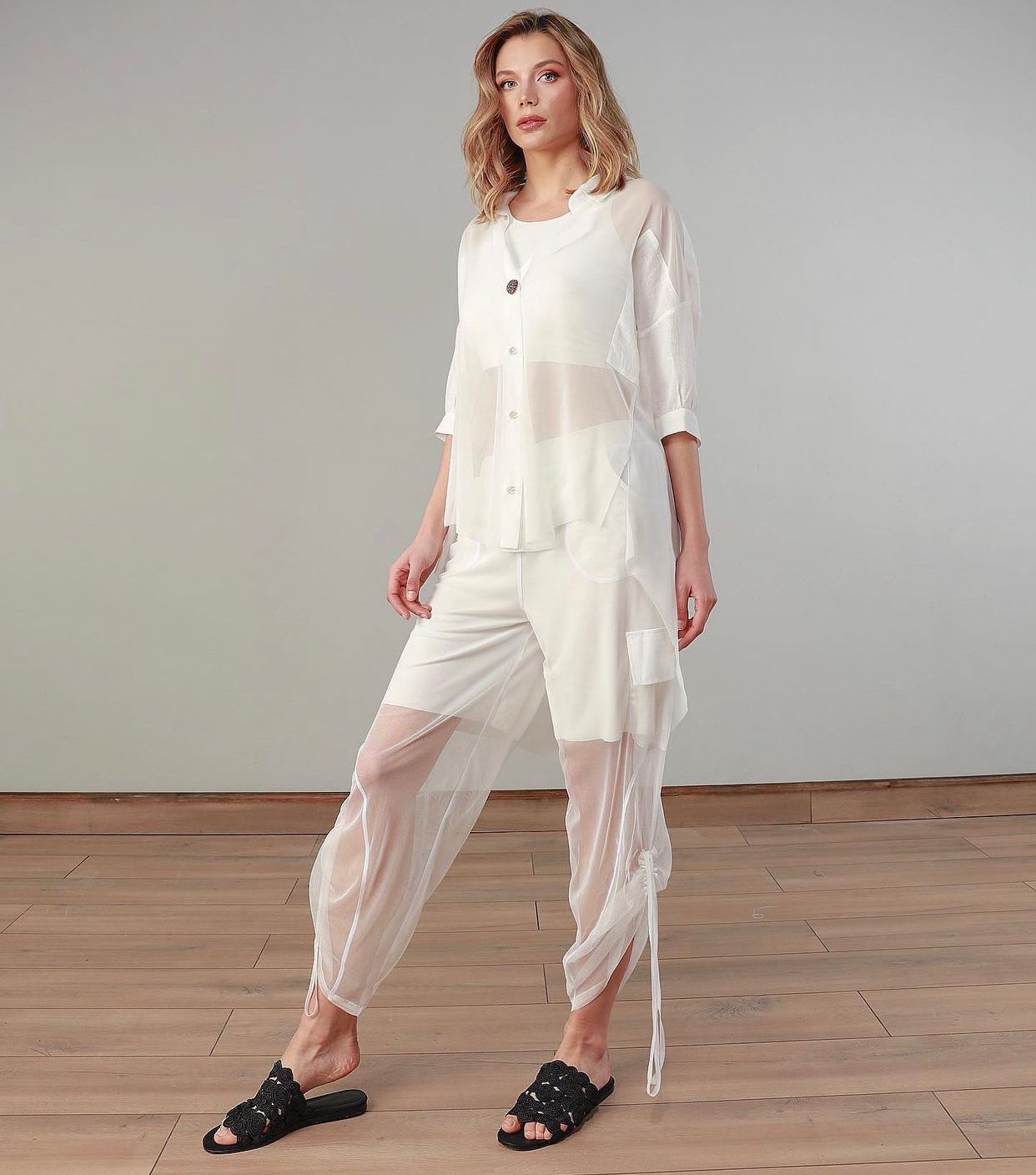 Fashion Forward Blouse 22196 | Sheer White