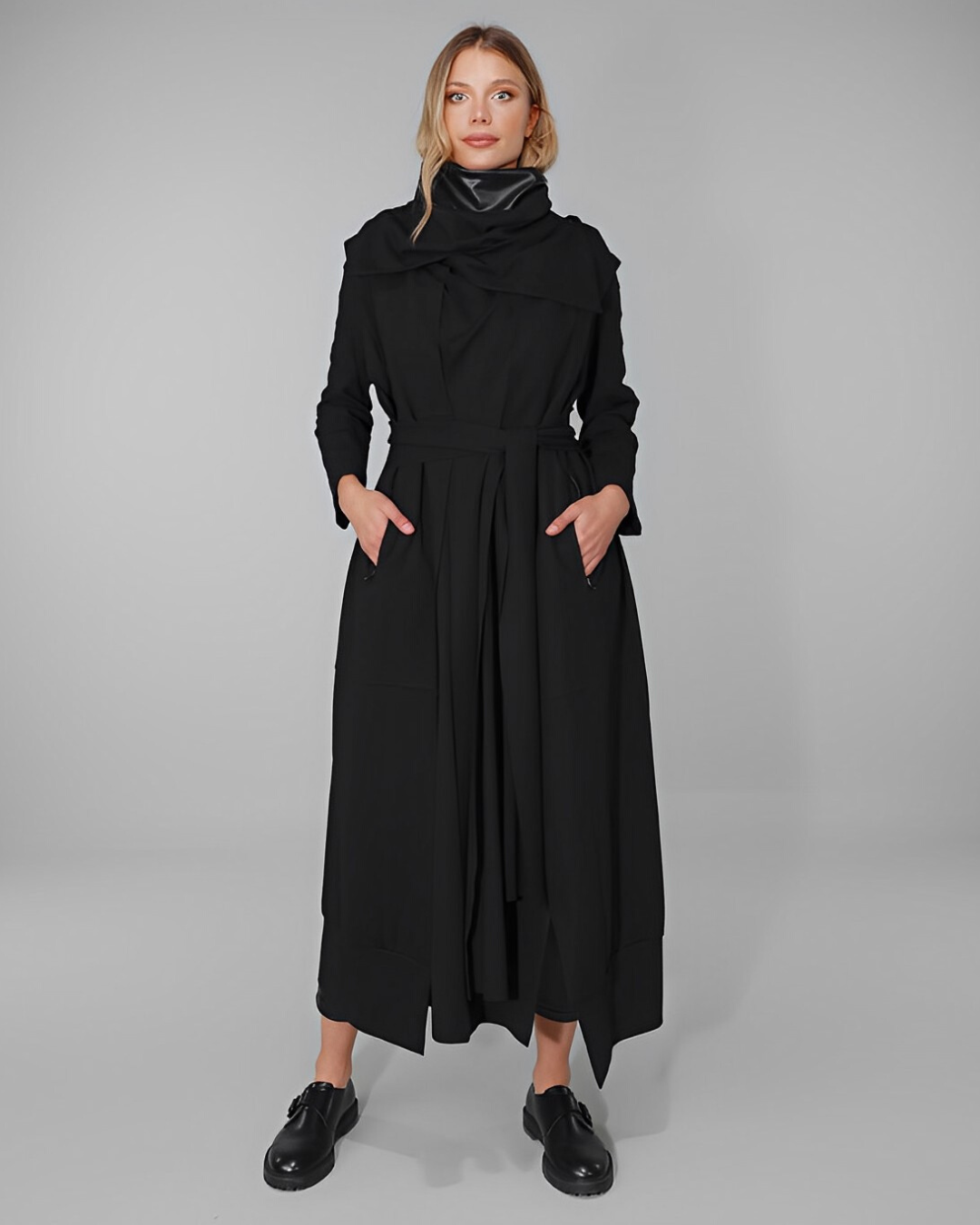 Fashion Forward Coat Design 22823 - Black