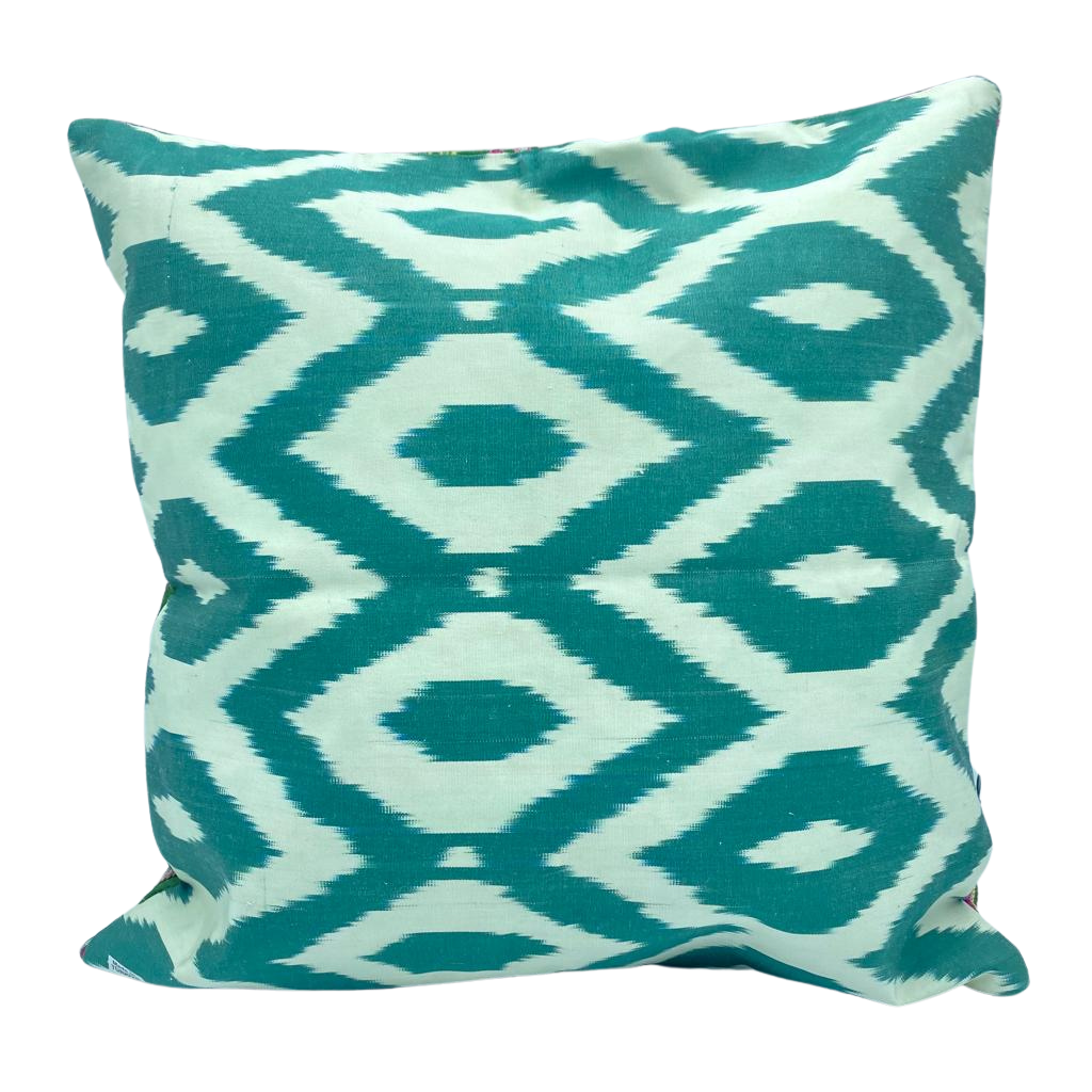 Suzani IKAT 50x50 Cushion Cover - Laurel Green