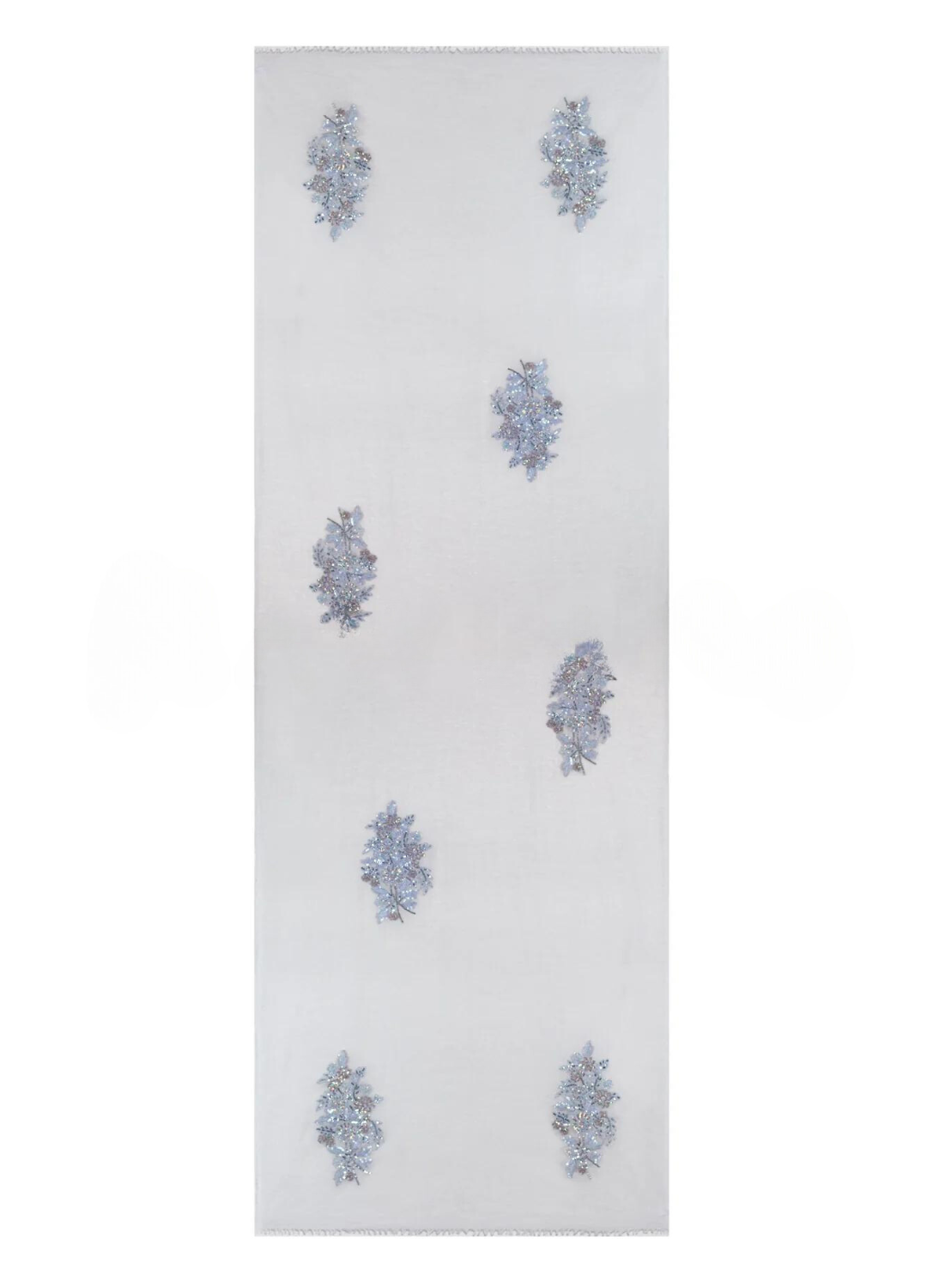 Sparge Cashmere Embroidery Sequence Shawls - Gray