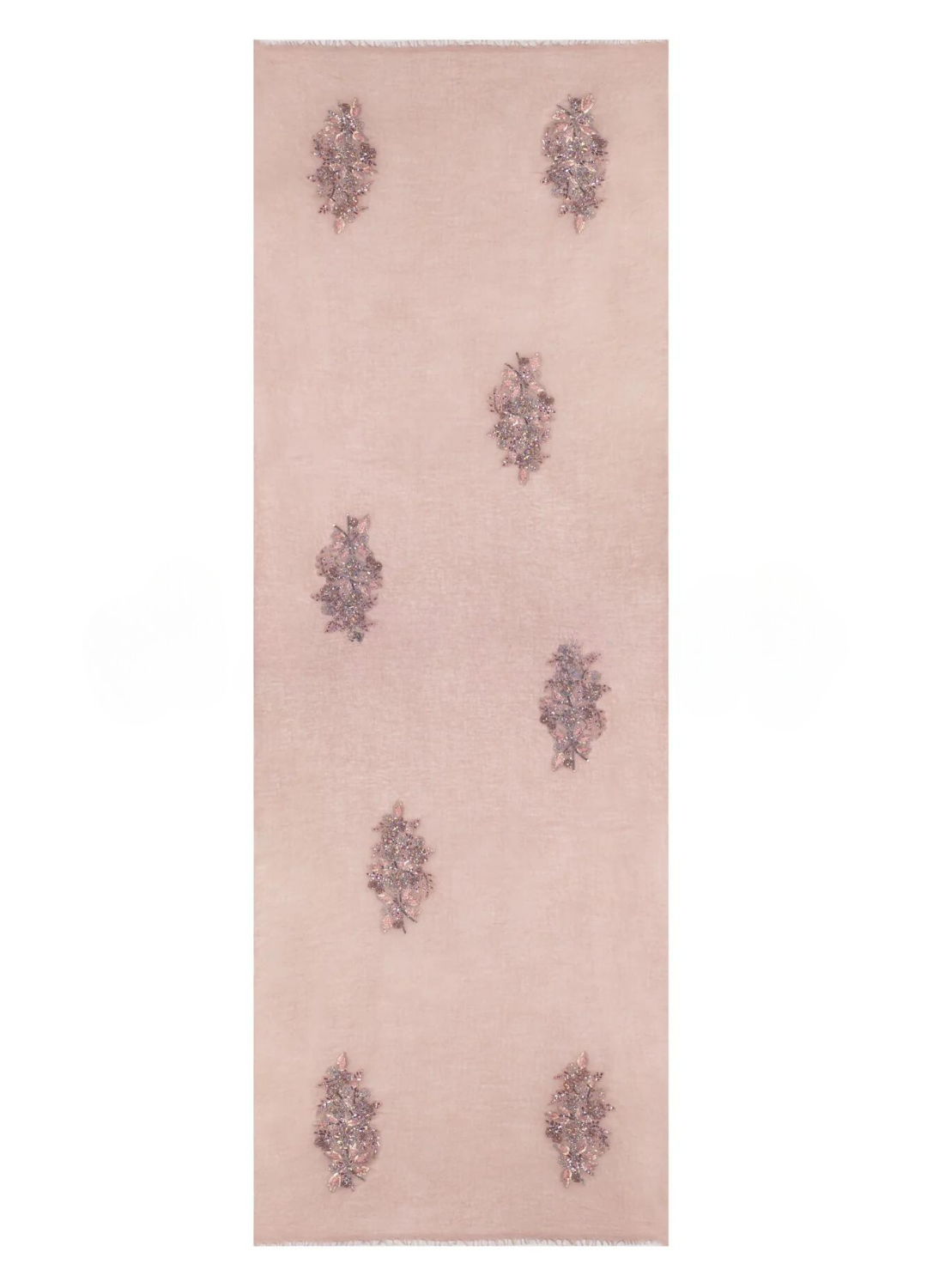 Sparge Cashmere Embroidery Sequence Shawls - Sepia