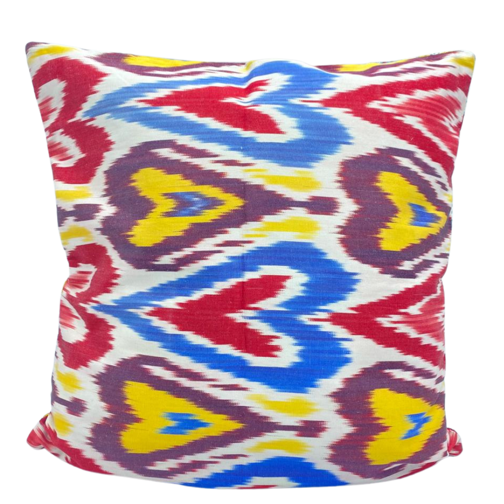 Suzani IKAT 50x50 Cushion Cover - PatchWork Royal Red