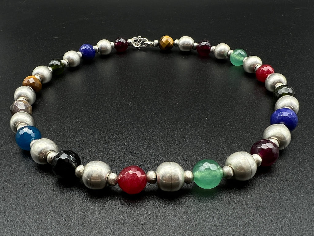 Handmade Vintage Necklace - Rainbow Beads Vintage