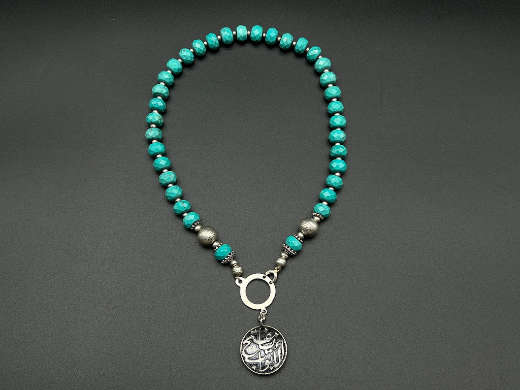 Handmade Vintage Necklace - Mofteh AL Abwab , Incantation Turquoise Necklace