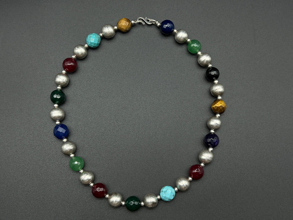 Handmade Vintage Necklace - Multi Spheres Circles 1