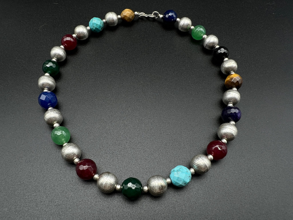 Handmade Vintage Necklace - Multi Spheres Circles 1