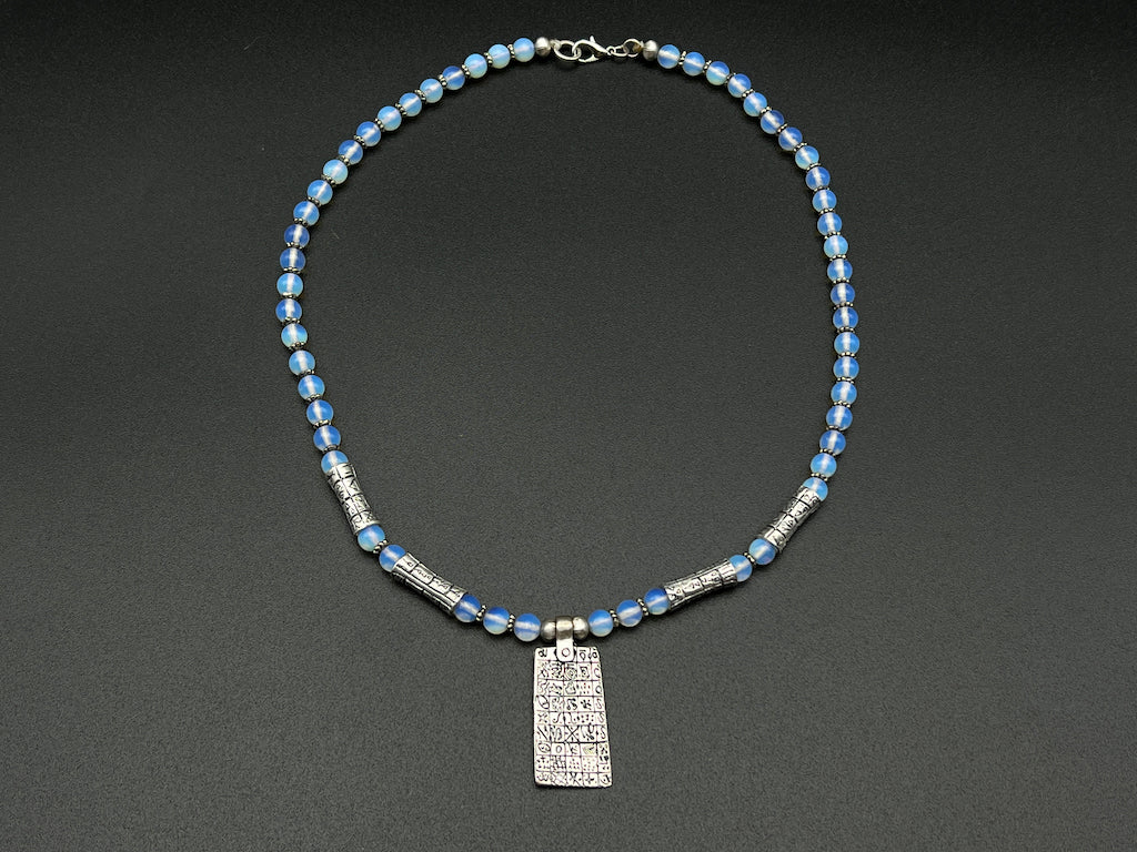 Handmade Vintage Necklace - Phoenician Tablet Moonstone