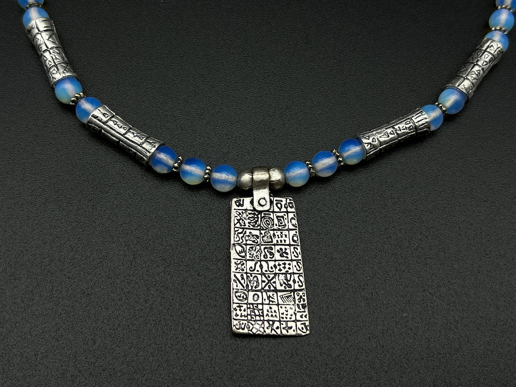 Handmade Vintage Necklace - Phoenician Tablet Moonstone